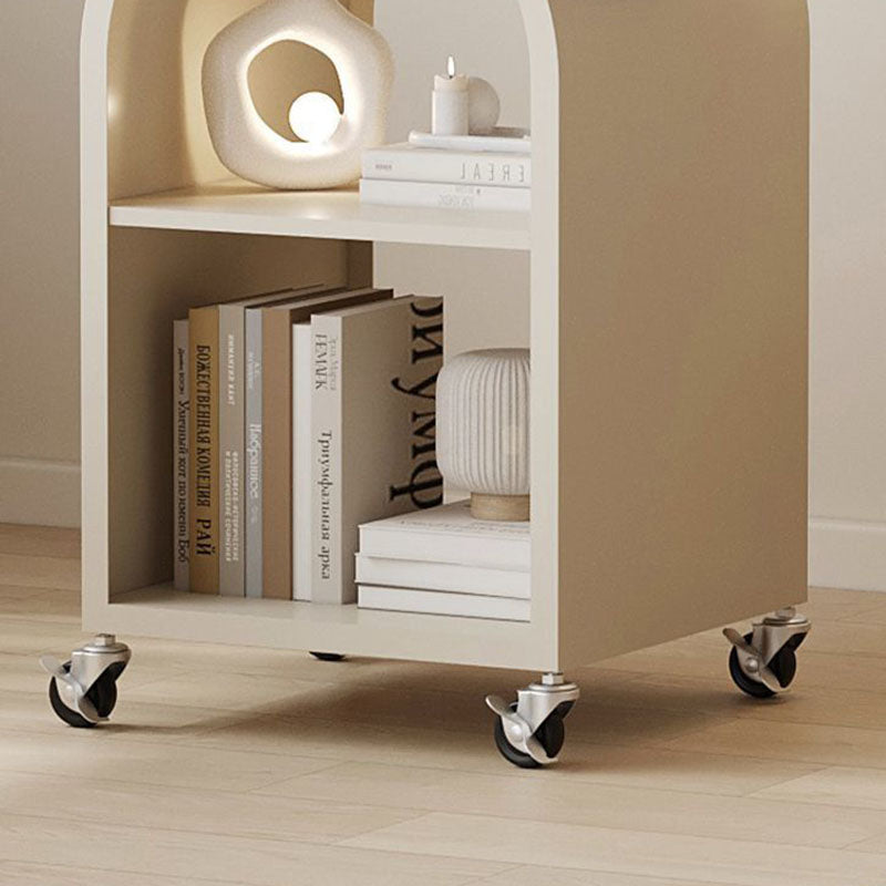 Contemporary Creative Tempered Glass Iron Flower Arch Mobile Side Table 3-Tier For Living Room