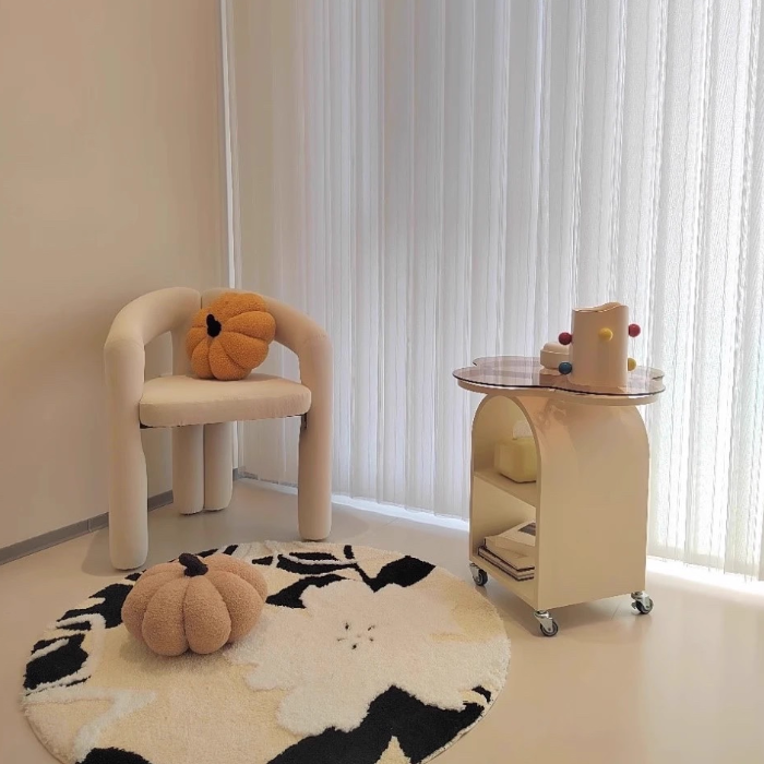 Contemporary Creative Tempered Glass Iron Flower Arch Mobile Side Table 3-Tier For Living Room