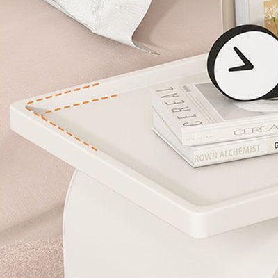 Contemporary Creative Wood Board Stainless Steel Mobile Curved Rectangular Side Table 3-Tier For Living Room