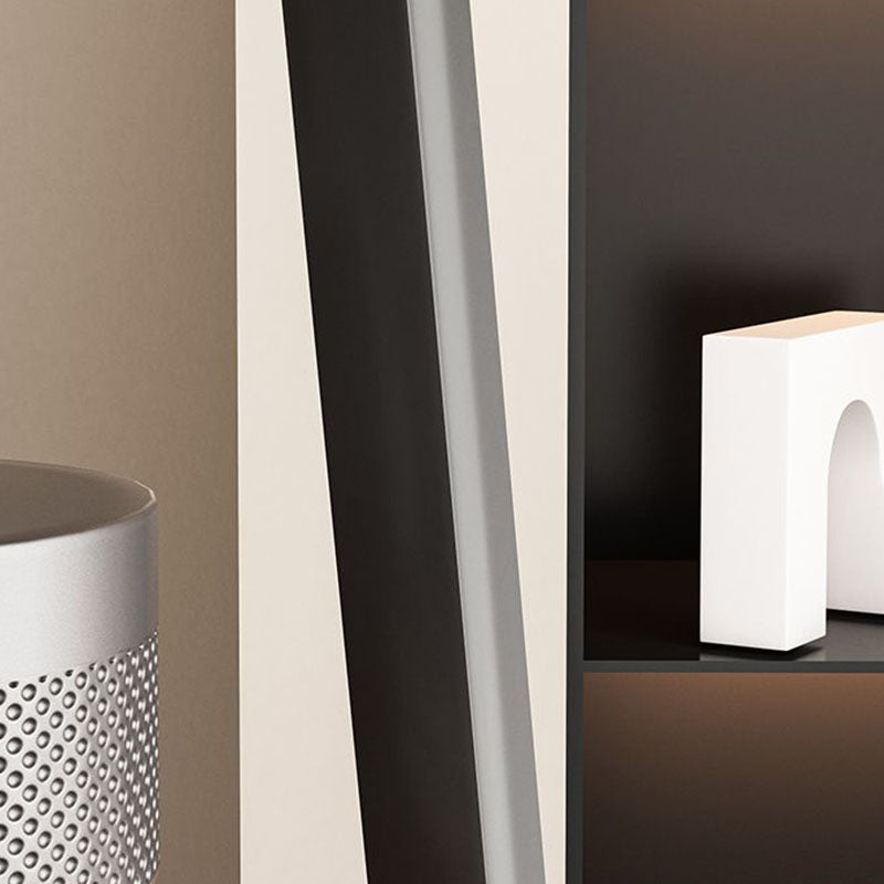 Contemporary Scandinavian Wood Panel Metal Round End Table 3-Tier For Living Room