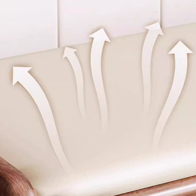 Modern Minimalist Solid Wood PU Leather Rounded Rectangle Shoe Bench 2-Tier For Living Room