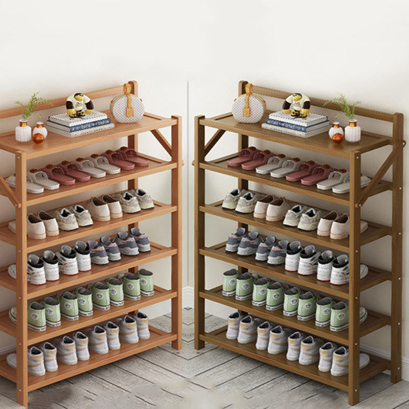 Modern Minimalist Bamboo Rectangular Shoe Storage 6-Shelves For Living Room