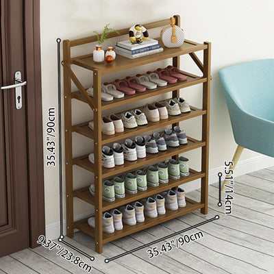 Modern Minimalist Bamboo Rectangular Shoe Storage 6-Shelves For Living Room