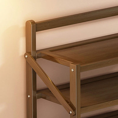 Modern Minimalist Bamboo Rectangular Shoe Storage 6-Shelves For Living Room