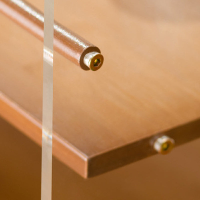 Contemporary Creative Acrylic Bamboo Mobile Rectangular Side Table 3-Tier For Living Room