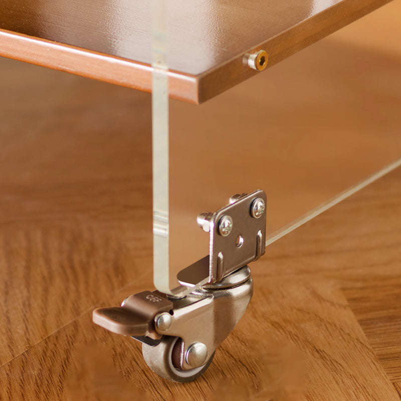 Contemporary Creative Acrylic Bamboo Mobile Rectangular Side Table 3-Tier For Living Room