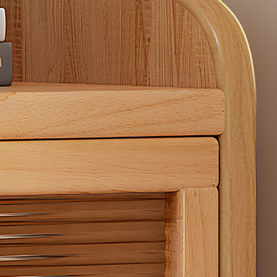 Modern Minimalist Solid Wood Acrylic Rectangular Storage Cabinet 6-Tier For Living Room