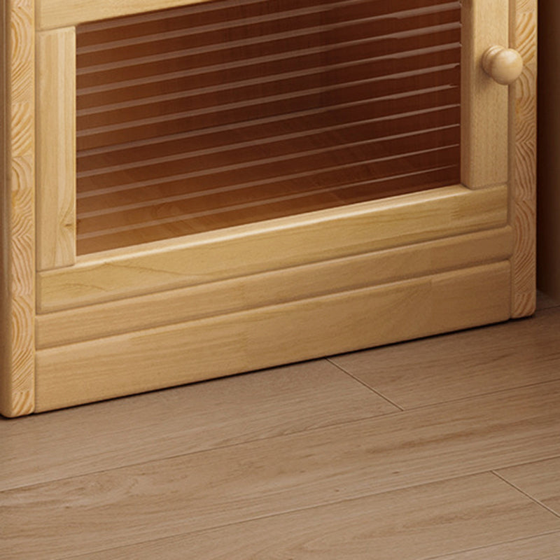 Modern Minimalist Solid Wood Acrylic Rectangular Storage Cabinet 6-Tier For Living Room