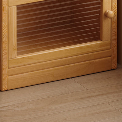 Modern Minimalist Solid Wood Acrylic Rectangular Storage Cabinet 6-Tier For Living Room