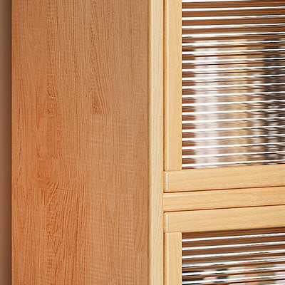 Modern Minimalist Solid Wood Acrylic Rectangular Storage Cabinet 6-Tier For Living Room