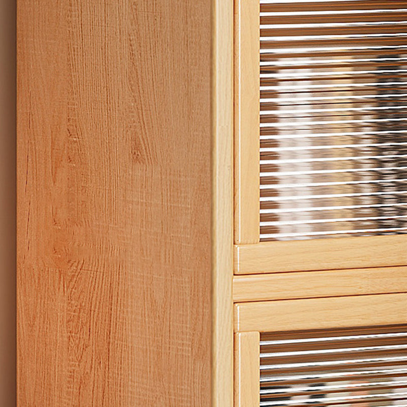 Modern Minimalist Solid Wood Acrylic Rectangular Storage Cabinet 6-Tier For Living Room