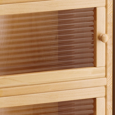 Modern Minimalist Solid Wood Acrylic Rectangular Storage Cabinet 6-Tier For Living Room