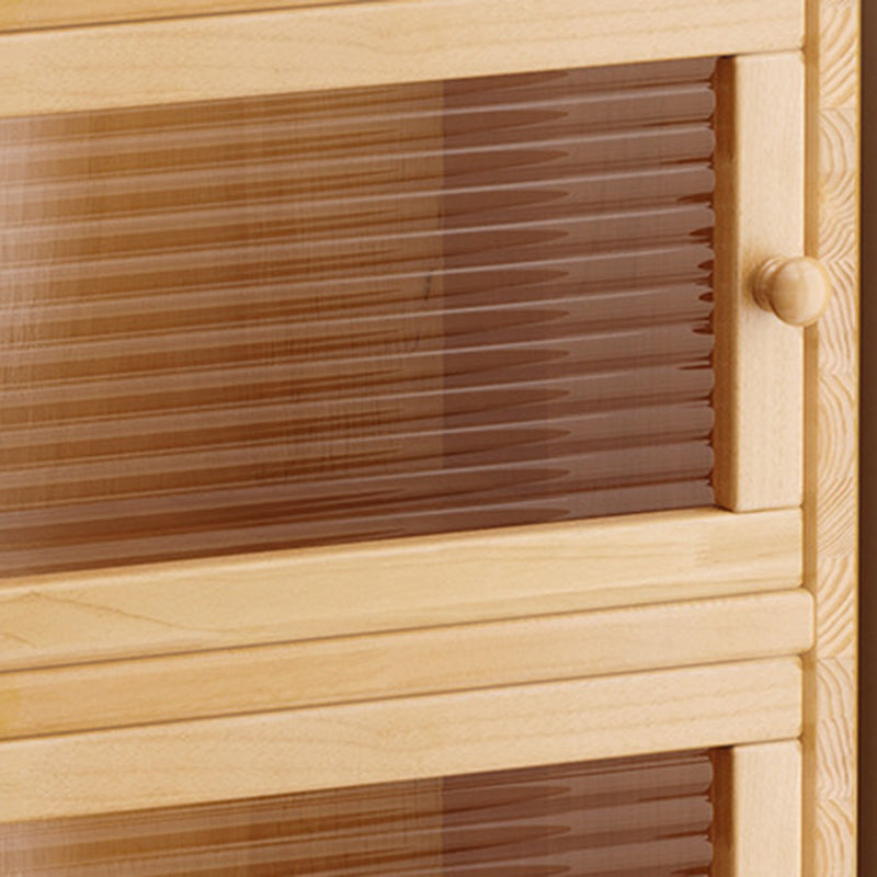 Modern Minimalist Solid Wood Acrylic Rectangular Storage Cabinet 6-Tier For Living Room