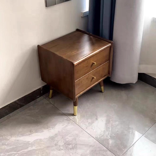 Table de chevet carrée traditionnelle vintage en bois d&