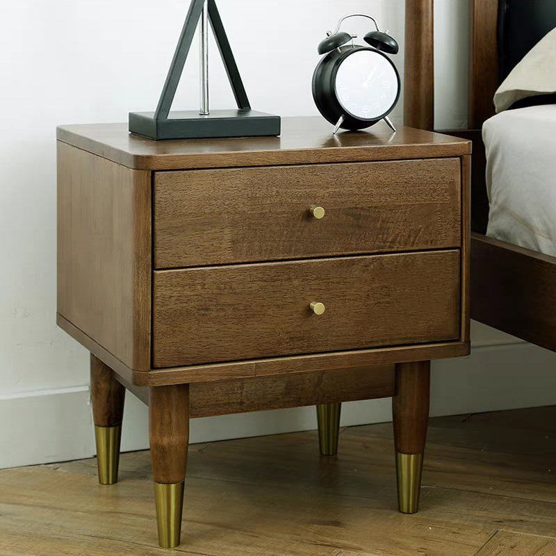 Table de chevet carrée traditionnelle vintage en bois d&