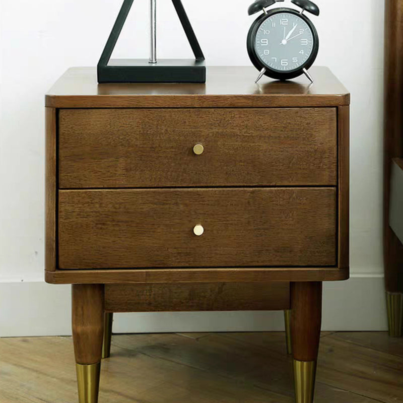 Table de chevet carrée traditionnelle vintage en bois d&