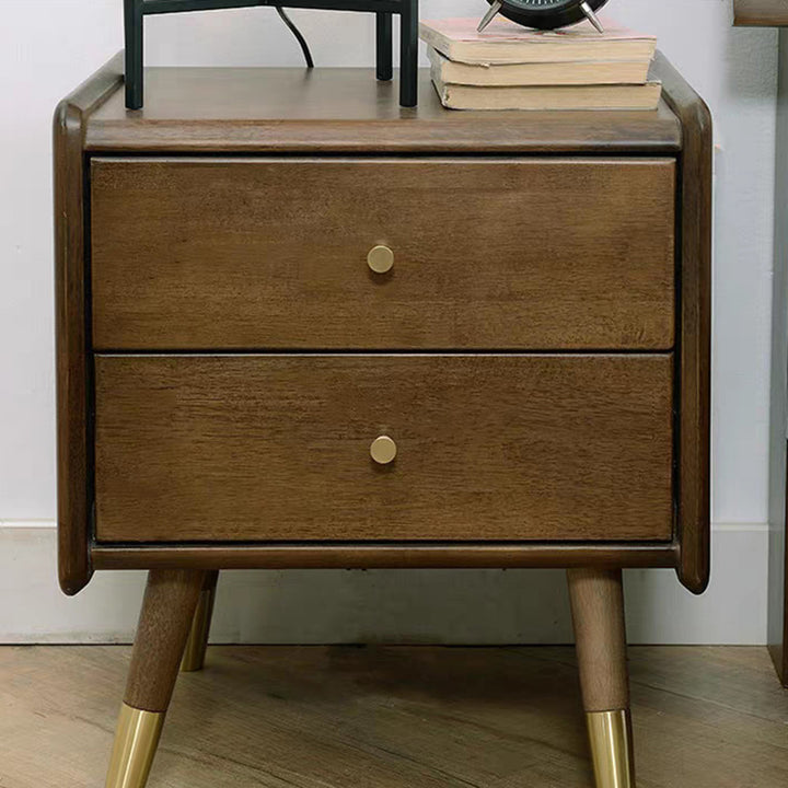 Table de chevet carrée traditionnelle vintage en bois d&