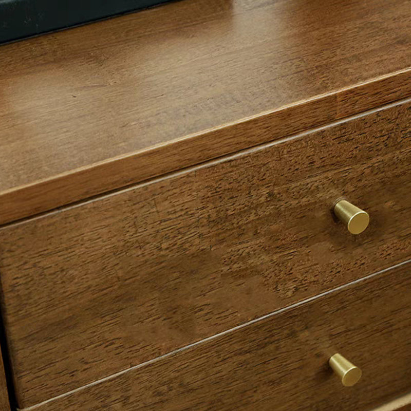 Table de chevet carrée traditionnelle vintage en bois d&