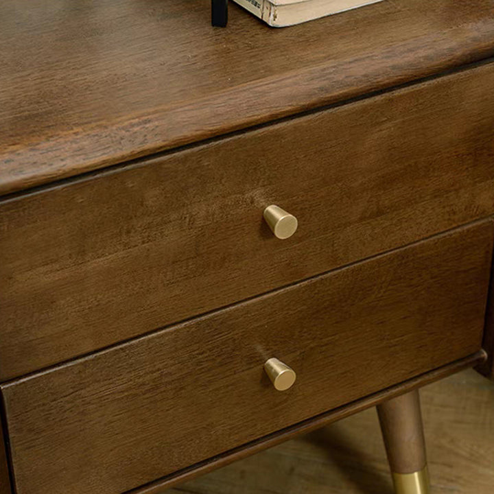 Table de chevet carrée traditionnelle vintage en bois d&