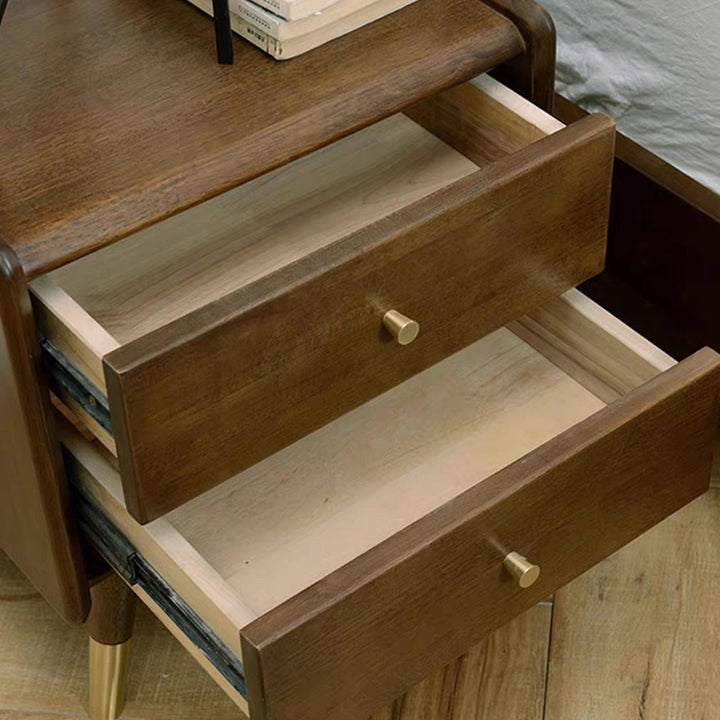 Table de chevet carrée traditionnelle vintage en bois d&