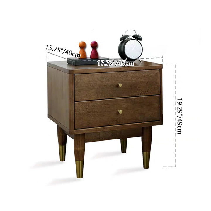 Table de chevet carrée traditionnelle vintage en bois d&