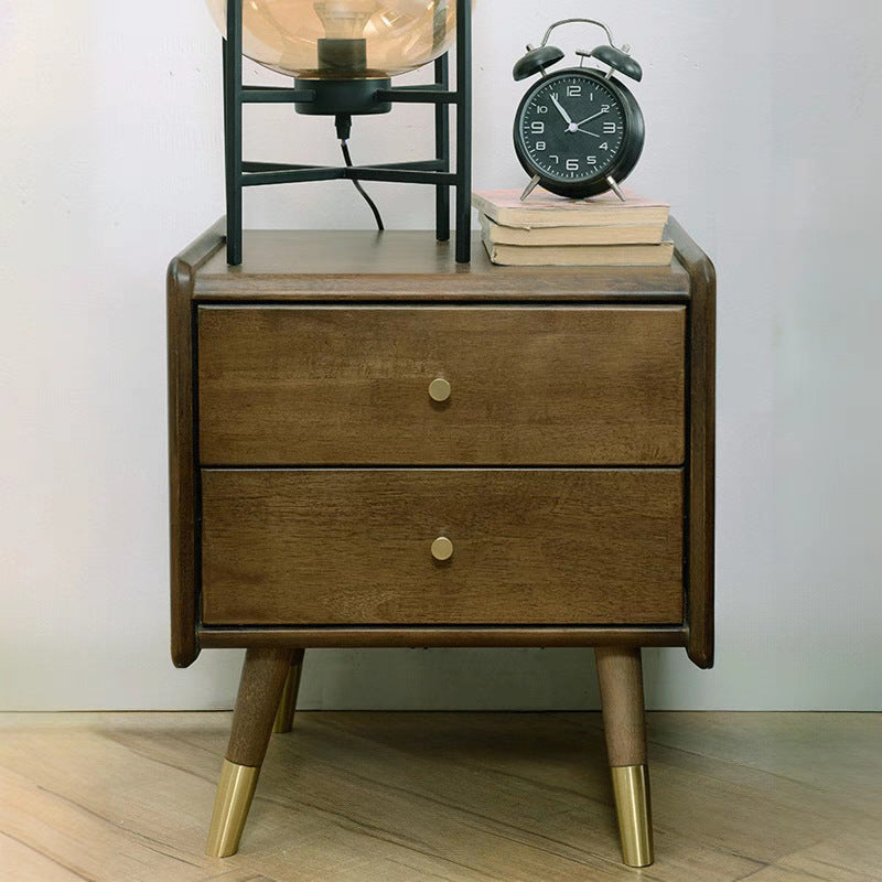 Table de chevet carrée traditionnelle vintage en bois d&
