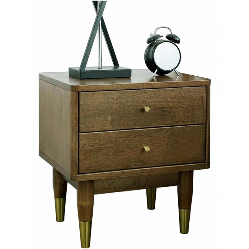 Table de chevet carrée traditionnelle vintage en bois d&
