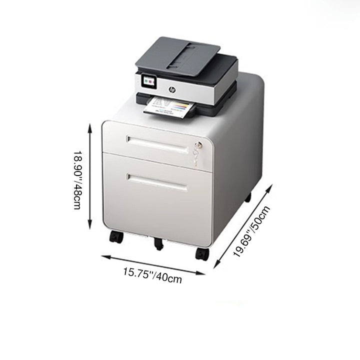 Moderno gabinete de almacenamiento rectangular curvado de acero minimalista con 2/3 cajones para oficina en casa 