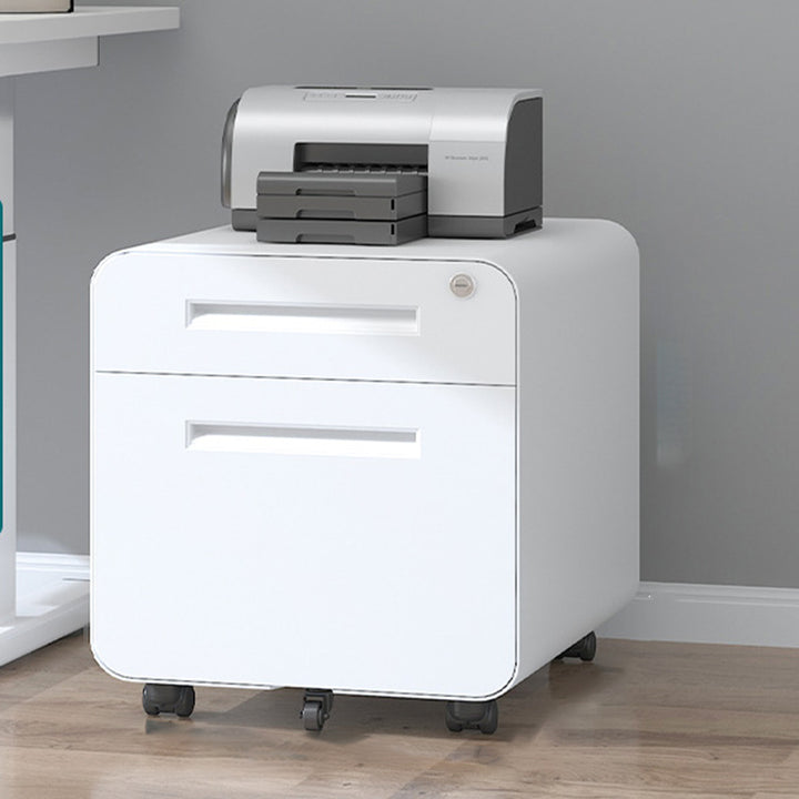 Moderno gabinete de almacenamiento rectangular curvado de acero minimalista con 2/3 cajones para oficina en casa 