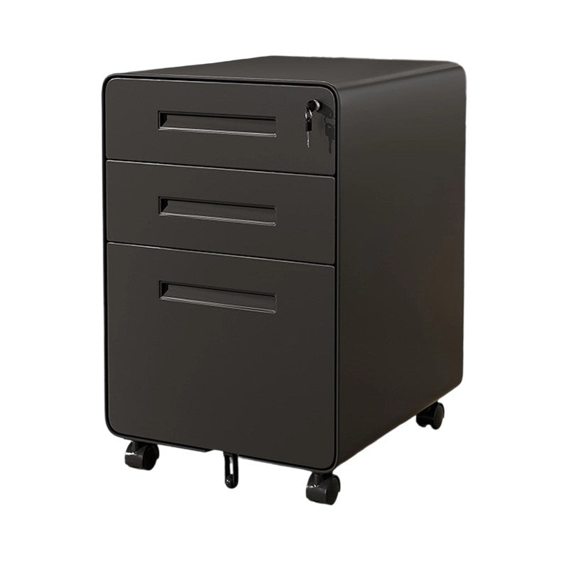 Modern Minimalist Steel Curved Rectangular Storage Cabinet With 2/3 Drawers For Home Office