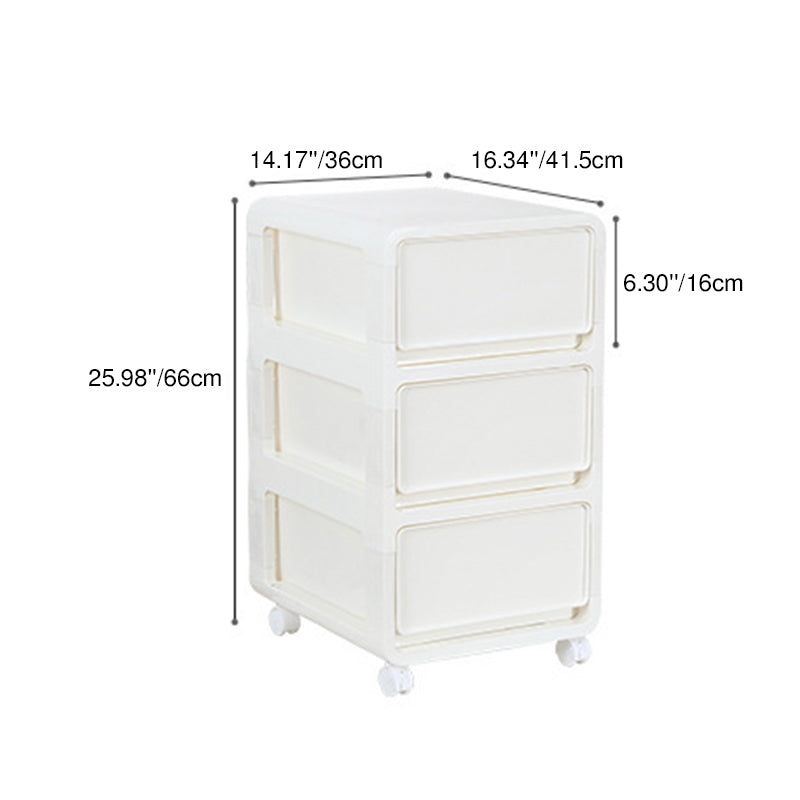 Moderner minimalistischer PP Mobile quadratischer Nachttisch mit 2/3/4 Schubladen für das Schlafzimmer 