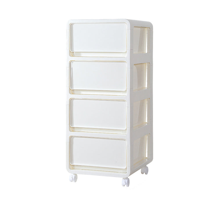 Moderner minimalistischer PP Mobile quadratischer Nachttisch mit 2/3/4 Schubladen für das Schlafzimmer 