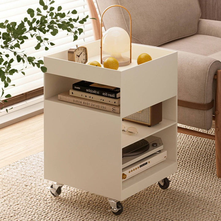 Moderner minimalistischer quadratischer Eisen-Mobiltisch mit 4 Ebenen für das Wohnzimmer 