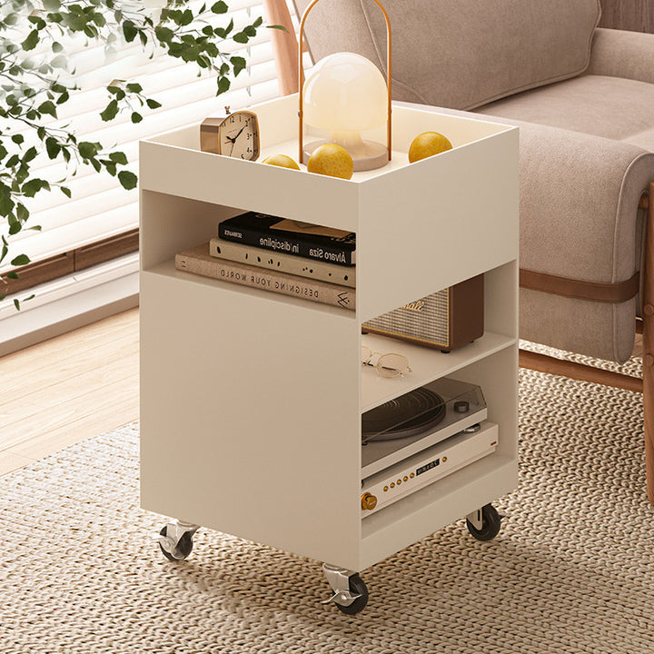 Moderner minimalistischer quadratischer Eisen-Mobiltisch mit 4 Ebenen für das Wohnzimmer 