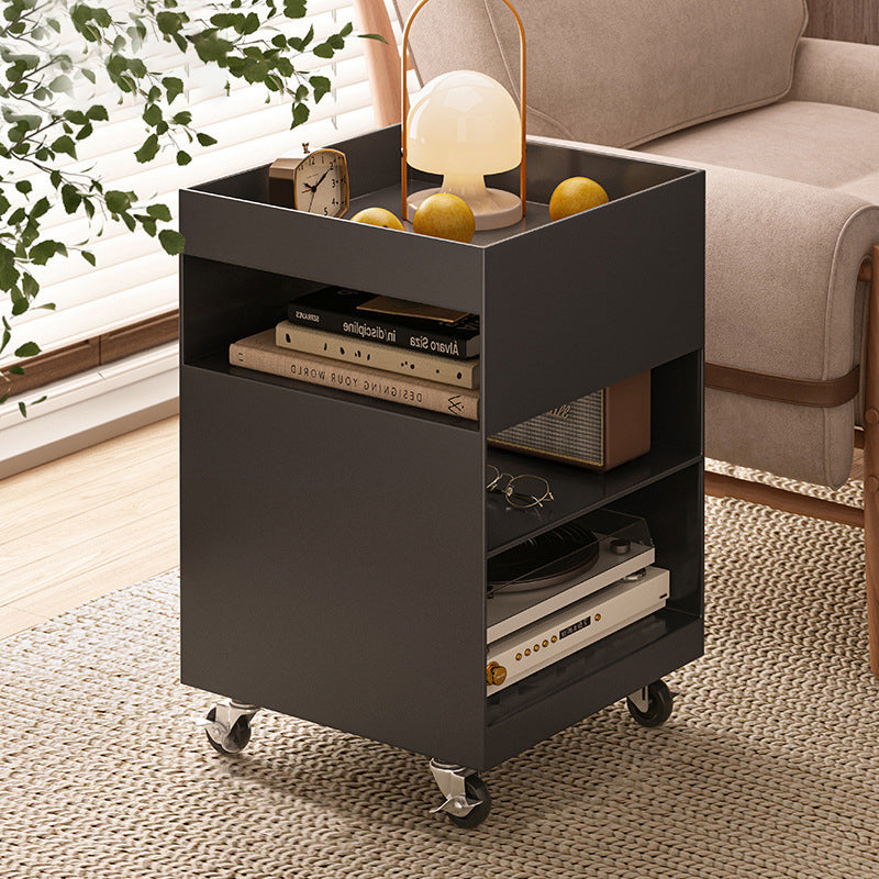 Moderner minimalistischer quadratischer Eisen-Mobiltisch mit 4 Ebenen für das Wohnzimmer 