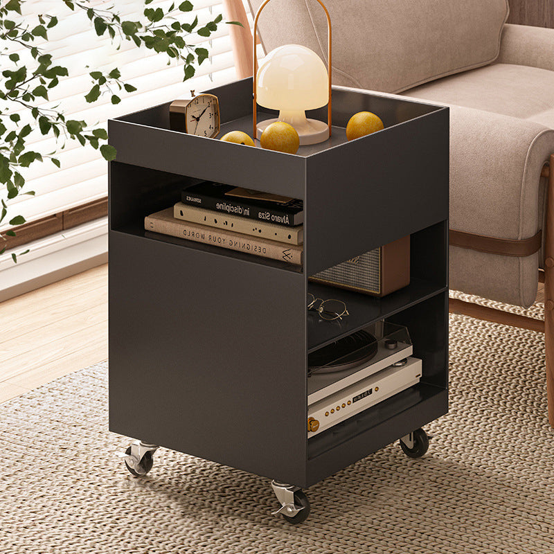 Moderner minimalistischer quadratischer Eisen-Mobiltisch mit 4 Ebenen für das Wohnzimmer 