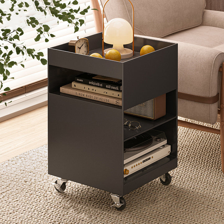 Moderner minimalistischer quadratischer Eisen-Mobiltisch mit 4 Ebenen für das Wohnzimmer 