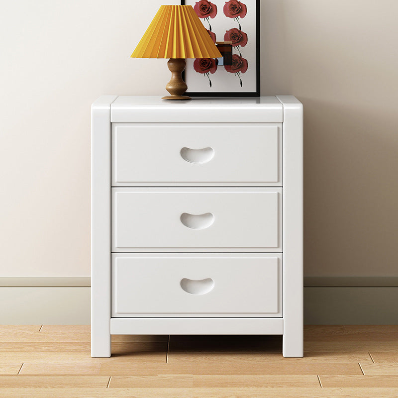 Mesa de noche cuadrada de madera maciza china tradicional con 3 cajones para dormitorio 