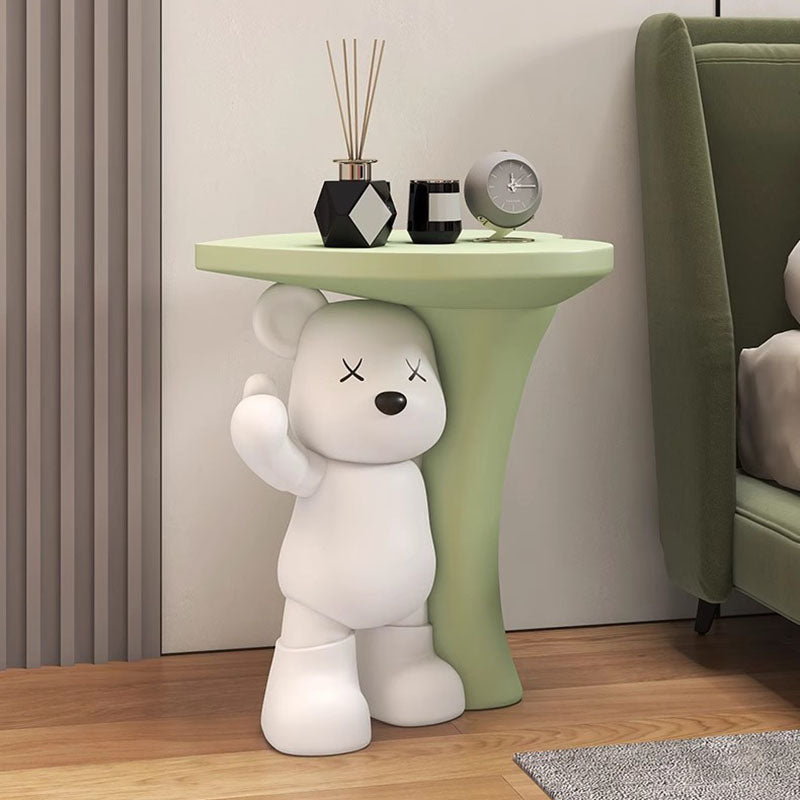 Moderner Art Deco Harz Kinder Herz Bär Beistelltisch 1-stufig für das Wohnzimmer 