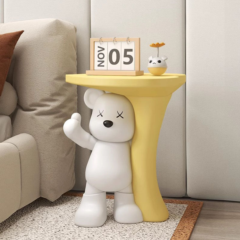 Moderner Art Deco Harz Kinder Herz Bär Beistelltisch 1-stufig für das Wohnzimmer 