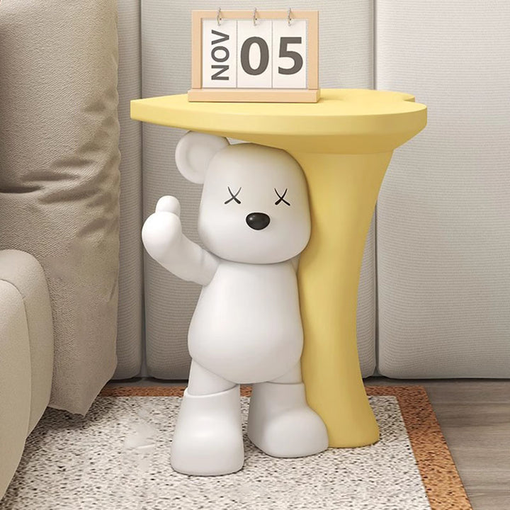 Moderner Art Deco Harz Kinder Herz Bär Beistelltisch 1-stufig für das Wohnzimmer 