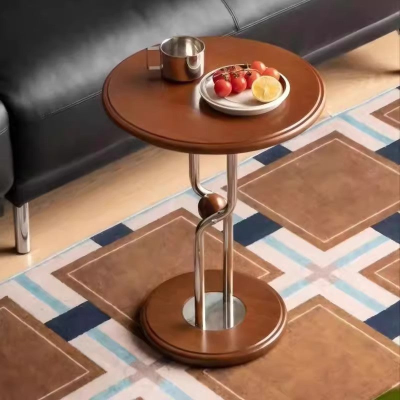Traditioneller chinesischer Gummibaum Edelstahl runder Kugel-Endtisch   BulbSquare