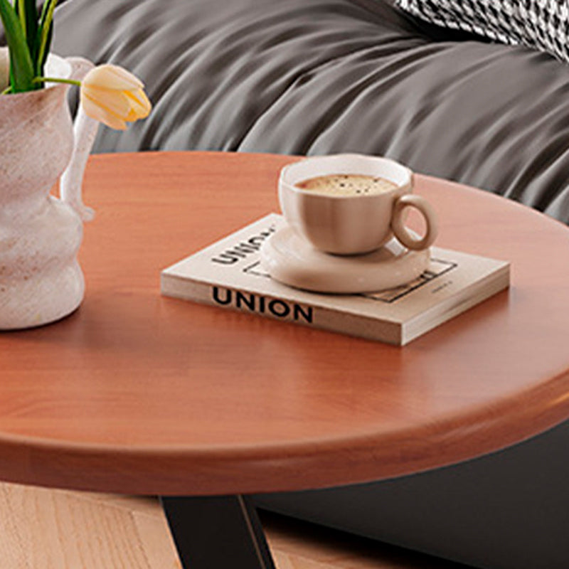 Contemporary Scandinavian Solid Wood Round End Table 1-Tier For Living Room