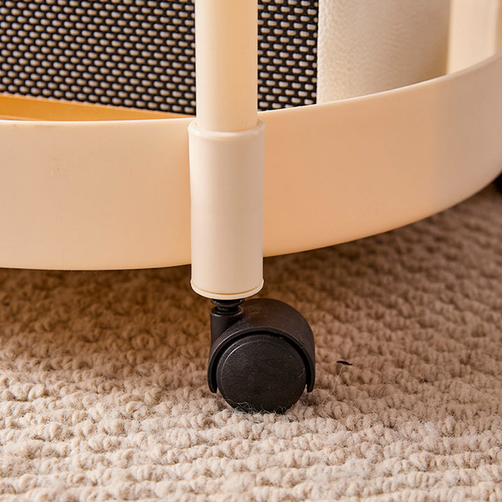 Modern Minimalist PP Plastic Round Mobile Side Table 2-Tier For Living Room