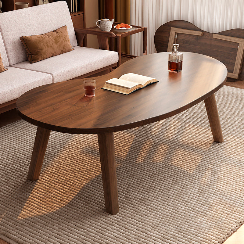 Traditional Japanese Engineered Wood Metal Curved Cashew-Shaped