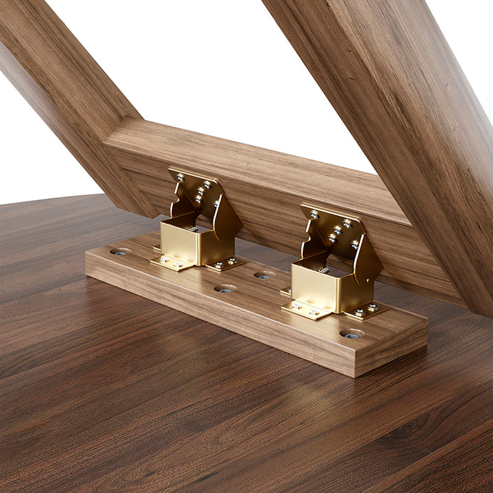 Traditional Japanese Engineered Wood Metal Curved Cashew-Shaped Coffee Table 1-Tier For Living Room