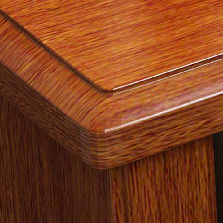 Traditional Chinese Walnut Wood Metal Rounded Square Nightstand 2-Drawer For Bedroom