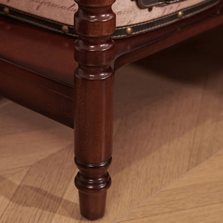 Traditioneller französischer Nachttisch aus massivem Holz und Metall mit römischer Säule und 1 Schublade für das Schlafzimmer 