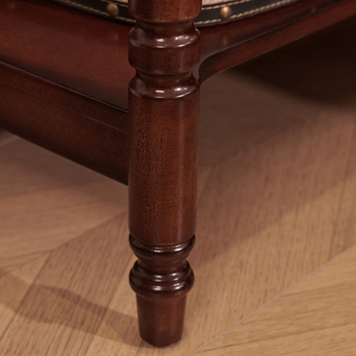 Traditioneller französischer Nachttisch aus massivem Holz und Metall mit römischer Säule und 1 Schublade für das Schlafzimmer 