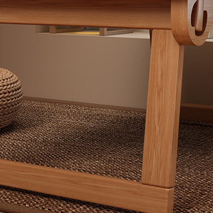 Traditioneller japanischer Kiefernholz-Kautschukholz faltbarer rechteckiger Couchtisch 1 Ebene für Wohnzimmer 